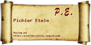 Pichler Etele névjegykártya